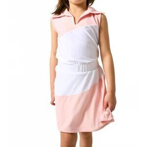 NEW COURTSIDE KIDS half court skort in pink/white